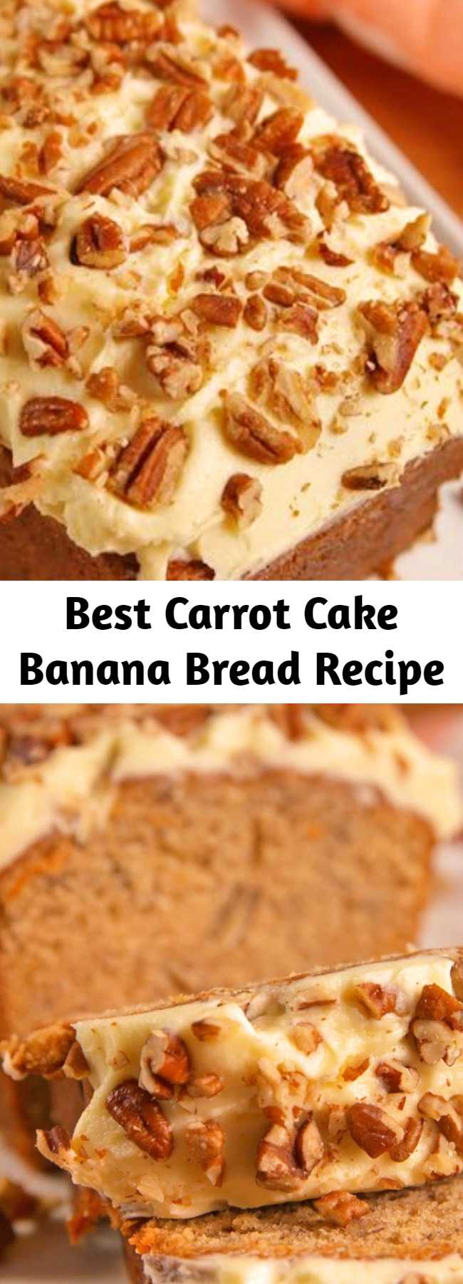 Best Carrot Cake Banana Bread Recipe - Carrot cake banana bread is the best of both baking worlds. #easy #recipe #carrotcake #bananabread #creamcheese #icing #frosting #breakfastrecipes #brunchrecipes #brunch #baking
