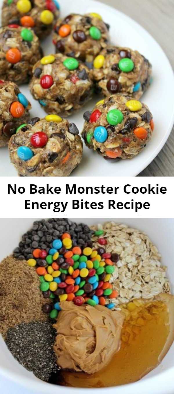 No Bake Monster Cookie Energy Bites Recipe - No-Bake Monster Cookie Energy Bites are packed full of healthy energy-boosting ingredients! Kid-approved!