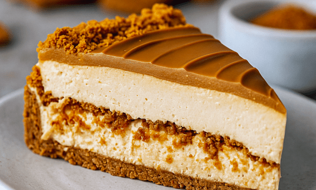 A rich and creamy No Bake Layered Cheesecake made with Biscoff cookies, silky cookie butter filling, and a crunchy crust. This Nut Free Cheesecake is a dreamy dessert, perfect for anyone hunting for Amazing Dessert Ideas, Cheesecake Flavours Ideas, or easy Non Baked Cheesecake Recipes. The best Biscotti Cheesecake Recipes meet indulgence in this Recipe Cheesecake, with layers that look like a playful Reverse Cheesecake.