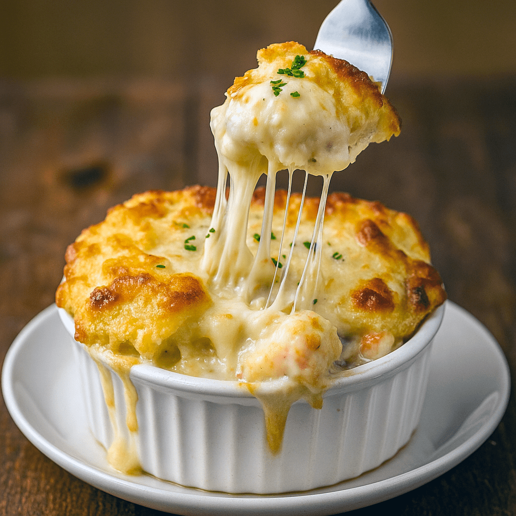 Homemade Seafood Pot Pie baked with buttery Cheddar Bay Biscuits, filled with creamy shrimp, crab, and fish for the ultimate Seafood Dinner and comfort food lovers searching for Seafood Dish Recipes, hearty Pot Pies Recipes, and cheesy, golden Seafood Dishes.