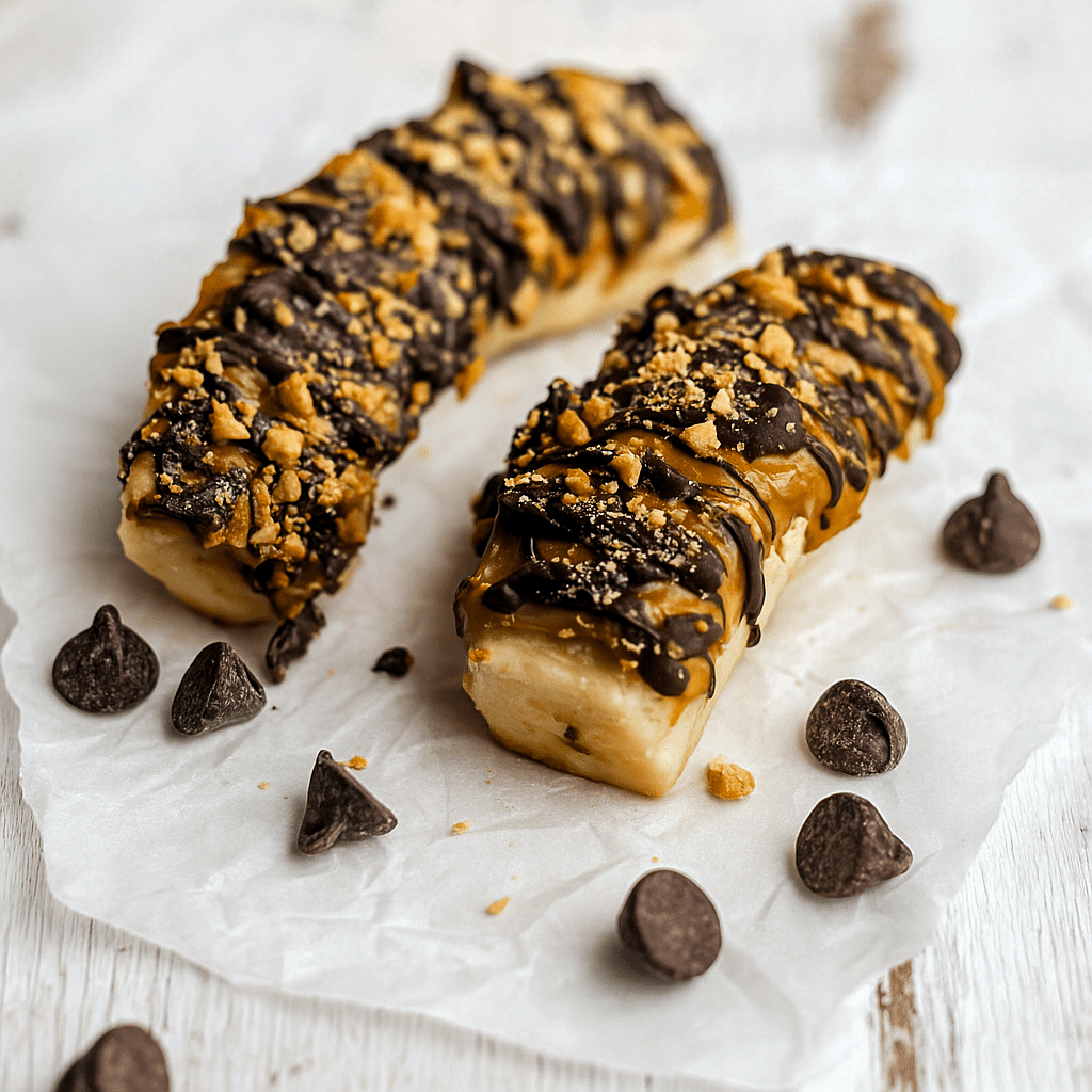 Frozen Banana Snickers made with peanut butter, dark chocolate, and peanuts – a no-bake treat perfect for Organic Eating Recipes, Healthy Fats Snacks, Lunchbox Sweet Treats, Sugar Free Low Calorie Snacks, Healthy On The Go, Sugar Free Frozen Desserts, Low Calorie Meals And Snacks, and Healthy Snacks On The Go For Adults – the ultimate Healthy Candy Bar idea.