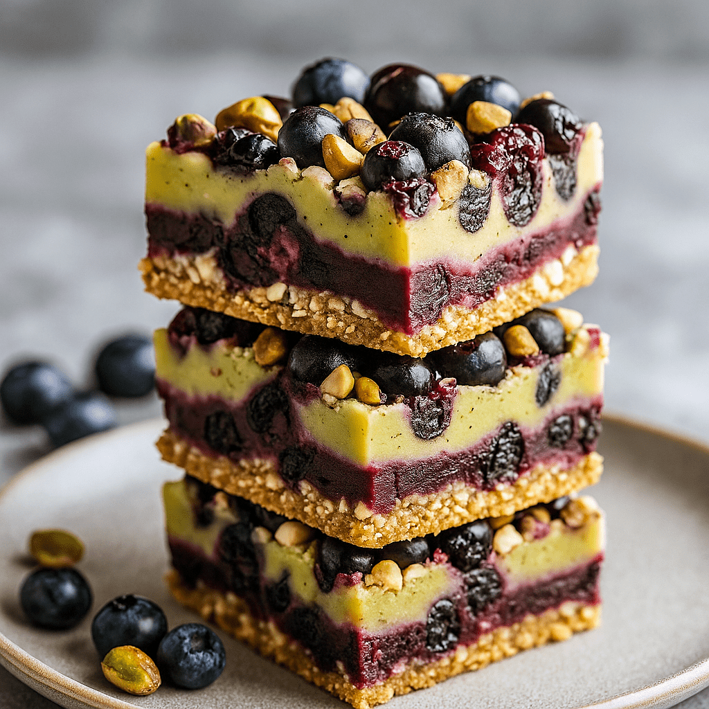 Blackberry Pistachio Dream Bars with golden crust, nutty crunch, and berry filling — a stunning pick for Fruit Bar Desserts, perfect for Easy Buffet Desserts, Signature Desserts, and even a Fancy Dessert Charcuterie Board.