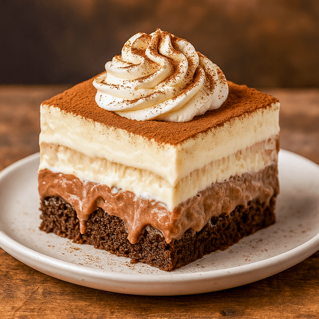 Moist Mexican Chocolate Milk Cake topped with whipped cinnamon cream, a rich and spiced A Mexican Dessert perfect for fans of Mexican Pudding Recipes, Dessert Recipes With Milk, and indulgent Mexican Chocolate Desserts.