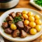 Slow-cooked garlic butter beef bites and baby potatoes served warm in a rustic bowl—an Easy Crockpot Dinner For 2 that’s perfect for cozy nights, Meal Prep For The Week Crockpot, or family-friendly meals.