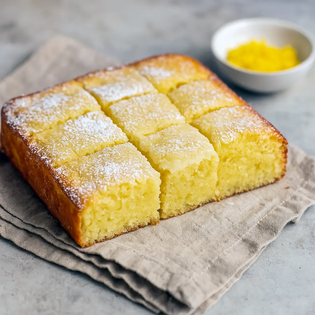 Golden, flaky French Butter Cake Recipe baked in a round pan, dusted lightly with powdered sugar — a classic from French Dessert Recipes and Butter Cake Recipe traditions, perfect for enjoying as a French Dessert, part of Baking Sweets, and one of the most loved Butter Cake styles celebrated by How Sweet Eats, for anyone ready to Eat Dessert and savor Decadent Desserts.