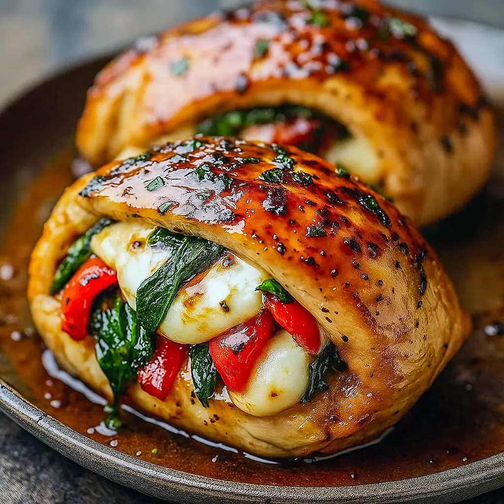 Juicy Red Pepper Stuffed Chicken baked in the oven, perfect for Healthy Dinner Recipes With Peppers, an elegant Dinner Recipes Elegant dish with sweet roasted peppers, ideal Dinner Recipes Bell Peppers for Red Dinner Ideas, Dinners That Impress, Roasted Pepper Chicken, Stuffed Chicken Breast Oven, and High End Dinner Ideas.