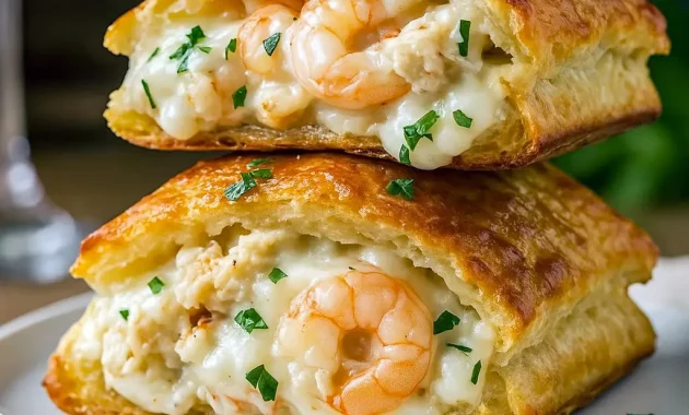 Golden, flaky biscuits stuffed with gooey cheese, tender shrimp, and sweet crab, brushed with butter and baked to perfection – the ultimate Shrimp Crab Biscuit Melts and easy Seafood Recipe for seafood lovers.