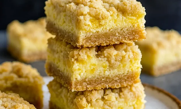 Golden, crumbly Lemon Shortbread Bars with creamy filling on a platter, perfect Lemon Savory dessert for Baking For A Crowd. Delicious Lemon Bars With Shortbread Crust sliced into squares, each Lemon Bar bright and fresh for Easy Easter Desserts. Best Lemon Bars Recipe for buttery Shortbread Bars, a must-try Sweet Bar for lemon lovers.
