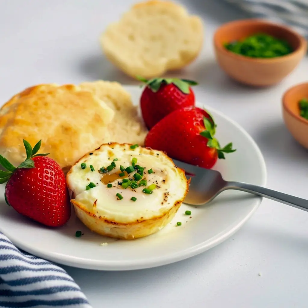 Golden French Eggs baked in muffin tins with creamy Baked Eggs With Parmesan Cheese and herbs — an Easy French Egg Dish perfect for brunch or any Breakfast Recipes Casserole spread.