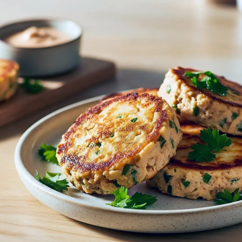 Golden brown Cottage Cheese Tuna Cakes sizzling in a skillet — a high-protein, crispy-outside, creamy-inside twist on Cottage Cheese And Tuna Recipe, perfect for easy weeknight dinners and Tuna Cottage Cheese Recipes meal prep ideas.