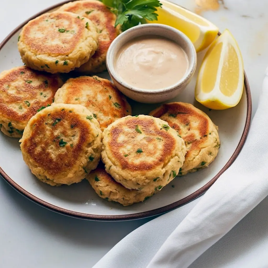Golden brown Cottage Cheese Tuna Cakes sizzling in a skillet — a high-protein, crispy-outside, creamy-inside twist on Cottage Cheese And Tuna Recipe, perfect for easy weeknight dinners and Tuna Cottage Cheese Recipes meal prep ideas.