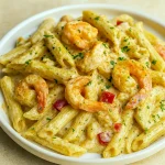 Plate of linguine tossed in a creamy Cajun sauce with shrimp and lump crab — a cozy Crab Shrimp Pasta that’s also great as Crab Recipes Pasta, perfect for Shrimp And Crab Pasta Recipes and easy Shrimp And Crab Meat Recipes.