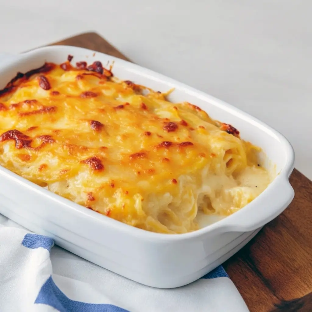 A bubbling dish of creamy spaghetti squash au gratin with a browned Parmesan crust, fresh thyme sprinkled on top — a cozy, low-carb side perfect for Cozy Side Dishes, featured in Healthy Low Carb Dinner Recipes Easy, and a smart swap for pasta as Sides For Spaghetti or in broader Squash Noodle Recipes. Serve it as a hearty Spaghetti Squash Dinner, try it in light Spagetti Squash Recipes Summer, add lean turkey for Ground Turkey Spaghetti Squash Recipes, or toss with sauce for Spaghetti Squash Spaghetti — a top pick among Health Spaghetti Squash Recipes.