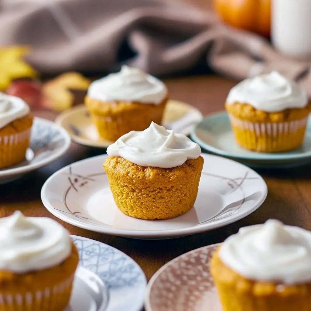 Close-up of golden flourless pumpkin muffins on a cooling rack, tops dusted with cinnamon and one muffin split open to show moist, spiced interior, No Flour Pumpkin Muffins.