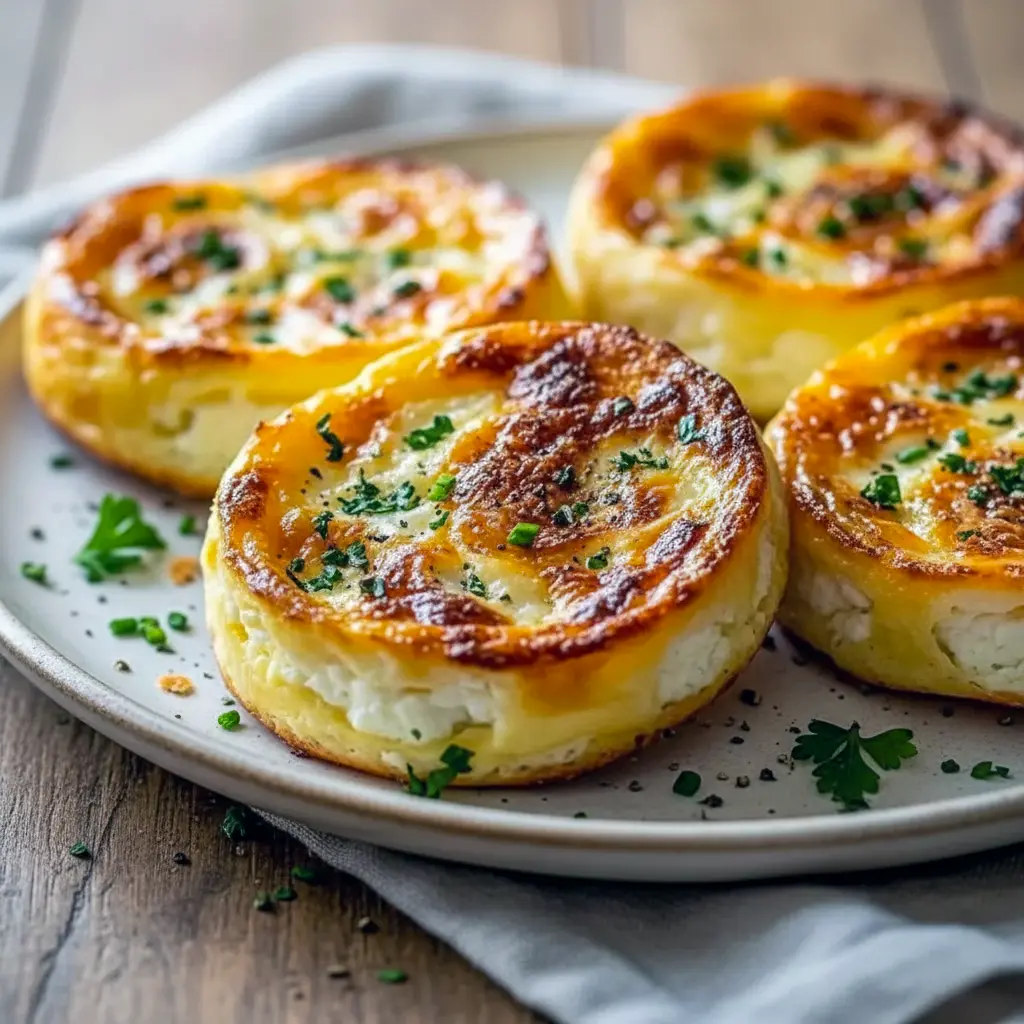 Ways To Eat Eggs For Breakfast — golden baked cottage cheese eggs in a ramekin, sprinkled with herbs.