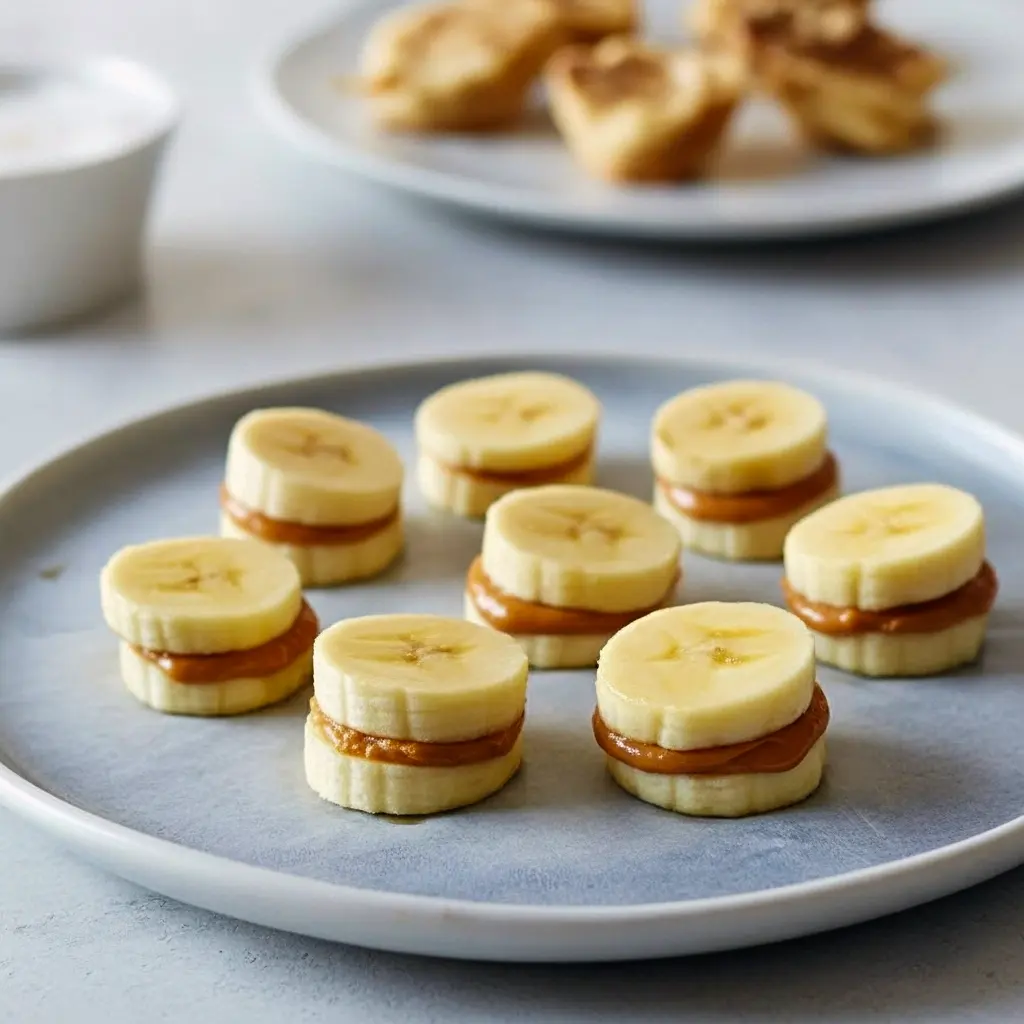 Close-up of chocolate-coated peanut butter banana bites on parchment paper, some sprinkled with crushed chocolate chips and ready straight from the freezer, Healthy Fun Desserts.