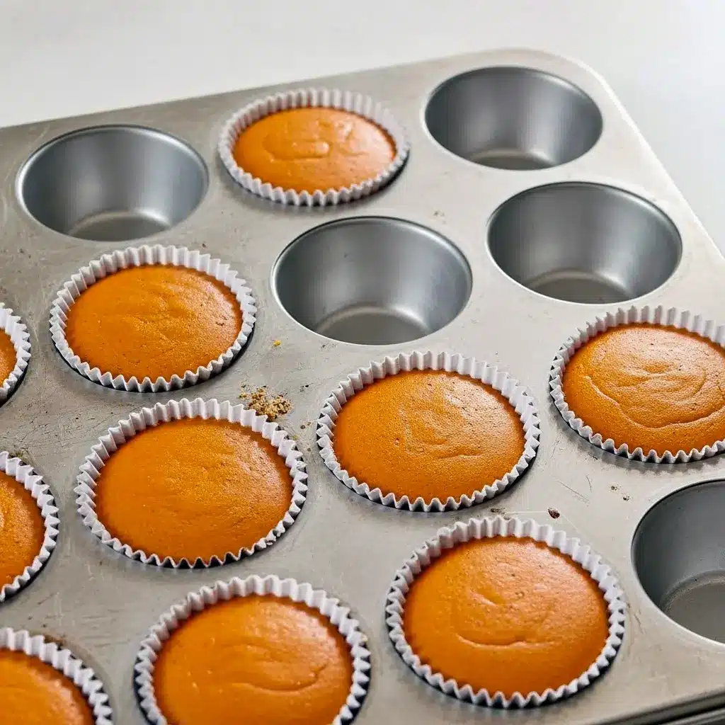 Small Pumpkin Cheesecake Recipe — close-up of creamy mini pumpkin cheesecakes in paper liners on a wooden board, styled for Thanksgiving Small Desserts and plated like Small Pumpkin Cheesecake tarts; perfect for Thanksgiving Desserts Make Ahead and serving as elegant Pumpkin Cheesecake Tarts, Thanksgiving Mini Cheesecakes, a smart Food Serving Ideas choice, lovely Individual Pumpkin Cheesecake Cups, and classic Thanksgiving Desserts Pumpkin Cheesecake.