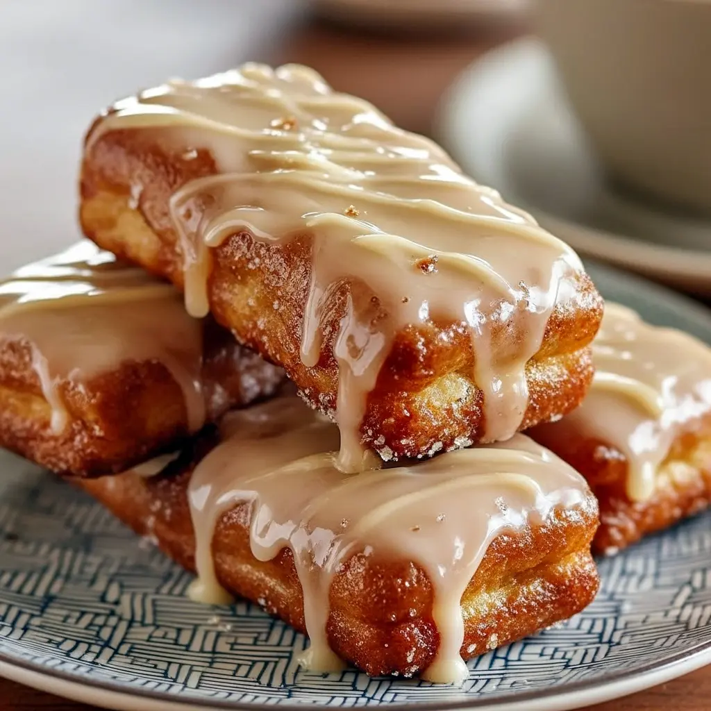 Close-up of golden rectangular maple bars cooling on a wire rack, thick glaze pooling on top and tender crumb showing — homemade Baked Maple Bars that are a win for Yeast Baking Recipes and a weekend twist on a classic Parlor Donuts Recipe.