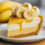 A creamy No Bake Banana Pudding Cheesecake topped with whipped cream, sliced bananas, and vanilla wafer crumbs, the perfect dessert for fans of Banana Pudding Cheesecake No Bake and classic Sweet Baking Recipes.