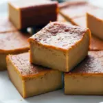 Close-up of a slice of Custard Cake with pumpkin spice swirls — a simple Pumpkin Cake from my Pumpkin Recipes Dessert collection.