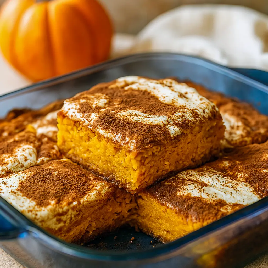 A warm, golden Cottage Cheese Pumpkin Dessert fresh from the oven, perfect for Fall High Protein Breakfast or a healthy Pumpkin And Cottage Cheese Dessert, featured in Low Carb Pumpkin Puree Recipes and High Protein Low Carb Recipes Using Cottage Cheese.