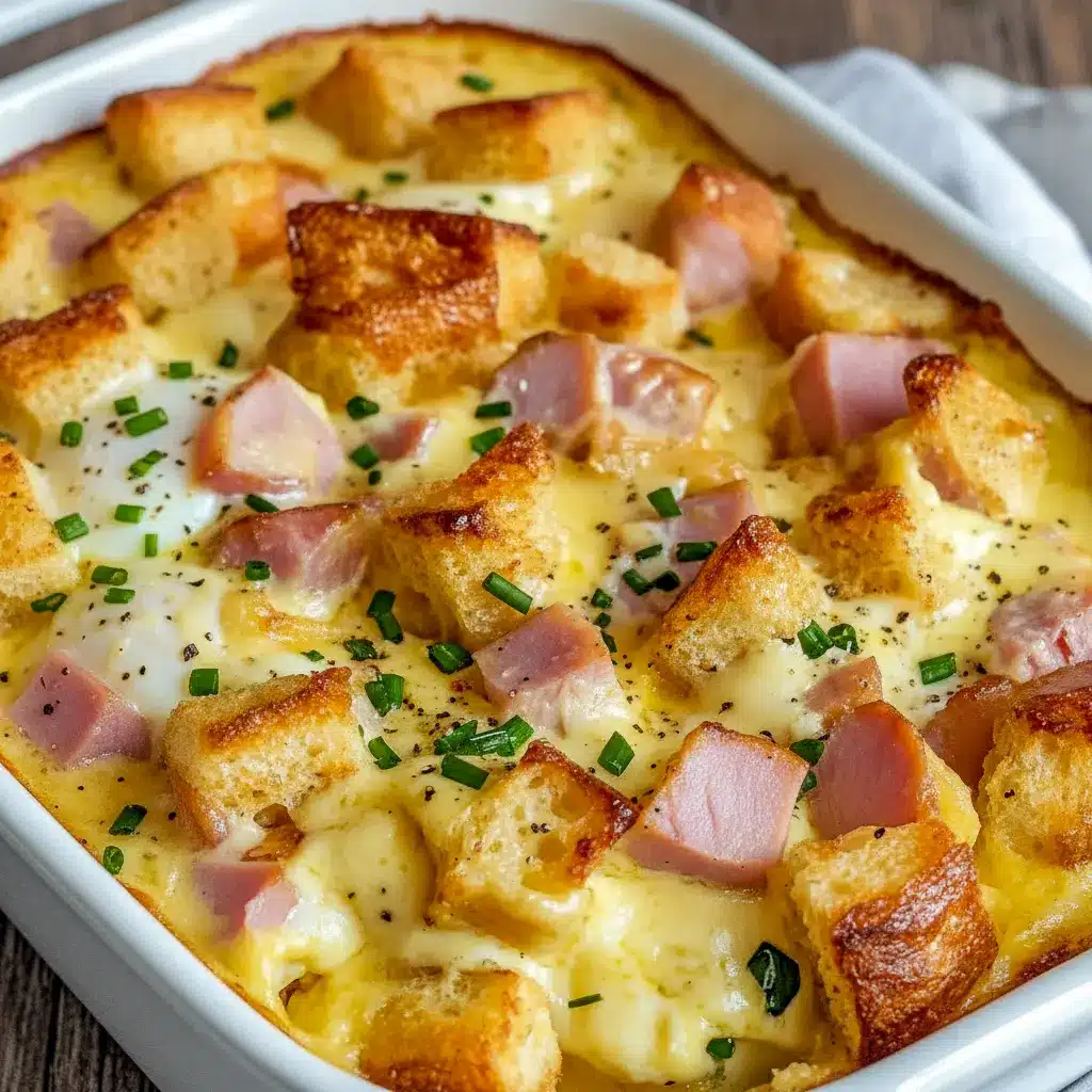 Golden baked Eggs Benedict Casserole topped with creamy hollandaise sauce, the perfect Best Breakfast Ideas For A Crowd and elegant Summer Brunch Dish for family gatherings or weekend mornings.