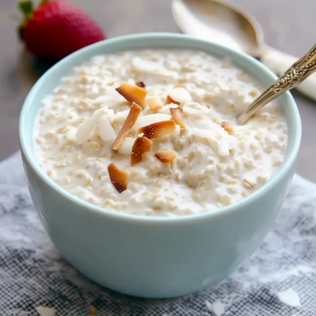 Overnight Oats With Coconut Milk in a mason jar topped with banana and toasted coconut, styled to showcase Coconut Milk Recipes Breakfast, Recipes That Use Coconut Cream, and creamy Coconut Oats; a fresh example of Coconut Healthy Recipes and Clean Simple Eats Coconut Cream Recipes, easily upgraded to High Protein Meals No Dairy, transformed into Coconut Baked Oats, or enjoyed as simple Coconut Milk Overnight Oats.
