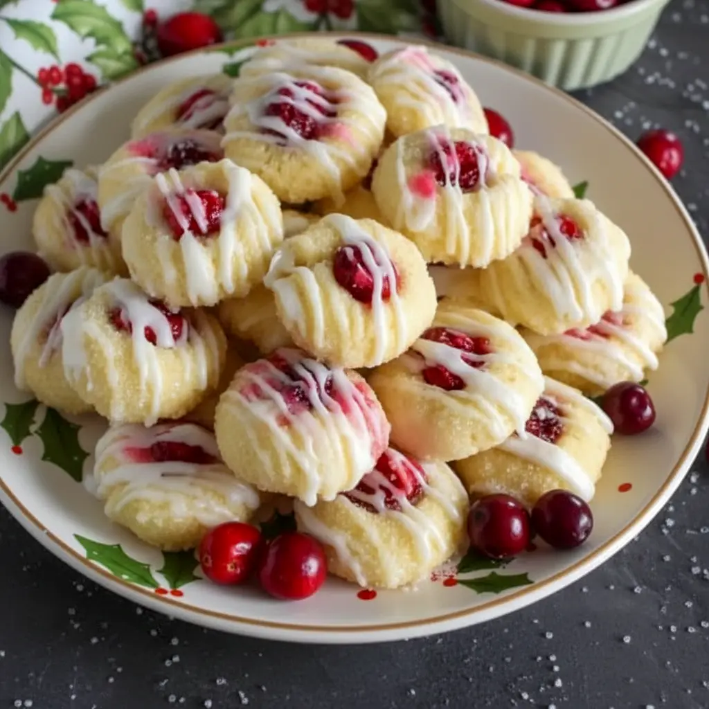 Close-up of a glazed lemon cranberry cookie on a baking sheet, a festive example of Christmas Baking Cookies that belongs in top Cranberry Cookies Recipes and easy Christmas Baking Recipes. Perfect for Cranberry Cookies platters or Xmas Cookies exchanges, this jewel-toned sweet is one of my go-to Cranberry Recipes for holiday Christmas Cooking and a delightful Lemon Cookies bite.