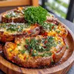 Close-up of golden garlic-Parmesan sweet potato wedges on parchment, a tasty idea for Recipes With Yams, inspired Filled Potato Recipes, pairing Sweet Potatoes And Carrots, or threaded onto Sweet Potato Skewers — clever Ways To Eat Sweet Potatoes.