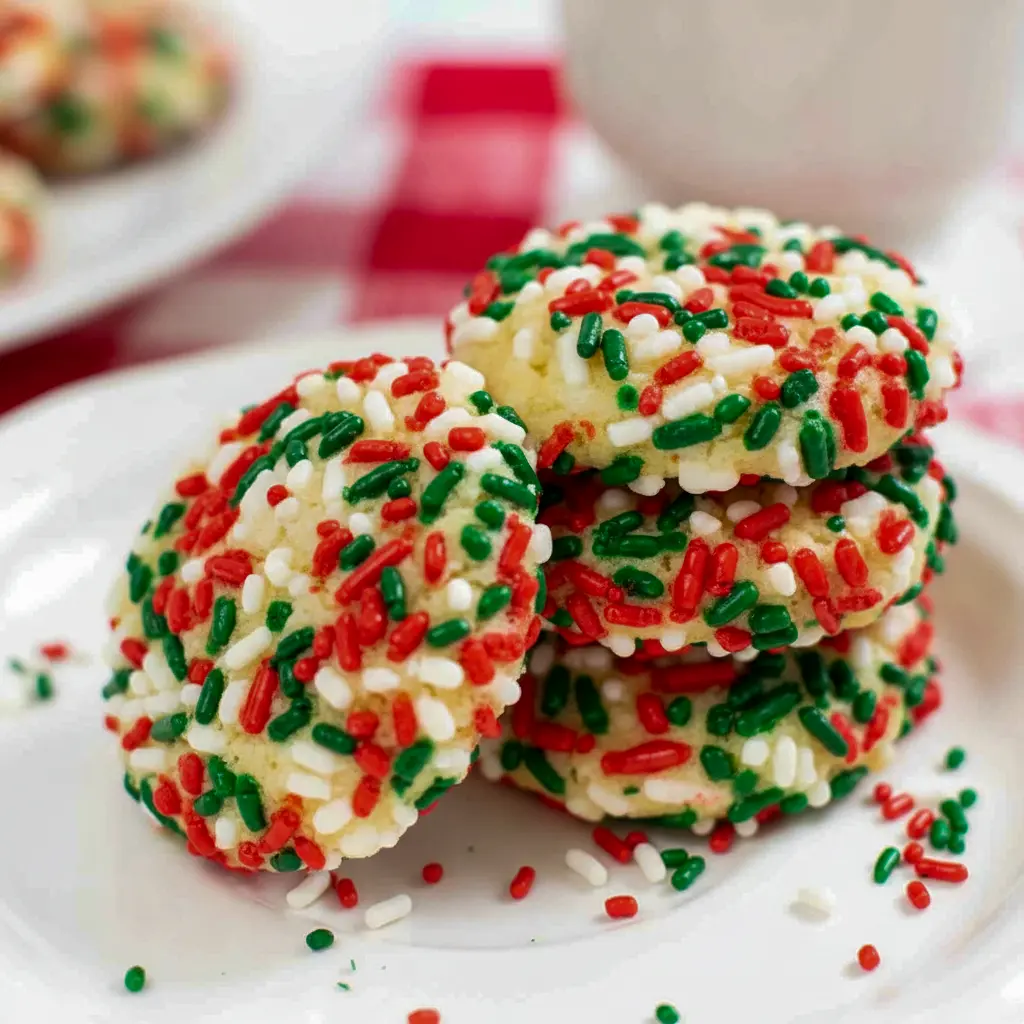 Stack of colorful sprinkle pudding cookies on a cooling rack, perfect for Kindergarten Christmas Party Snacks, one of the Best Christmas Cookies Easy, and a fun companion to Savory Christmas Treats Party Appetizers, Soft Christmas Treats.