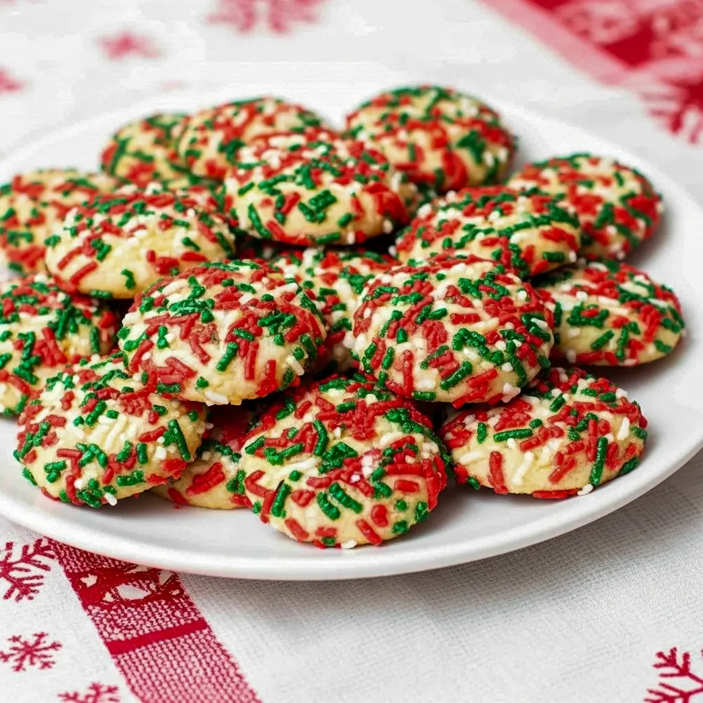 Stack of colorful sprinkle pudding cookies on a cooling rack, perfect for Kindergarten Christmas Party Snacks, one of the Best Christmas Cookies Easy, and a fun companion to Savory Christmas Treats Party Appetizers, Soft Christmas Treats.
