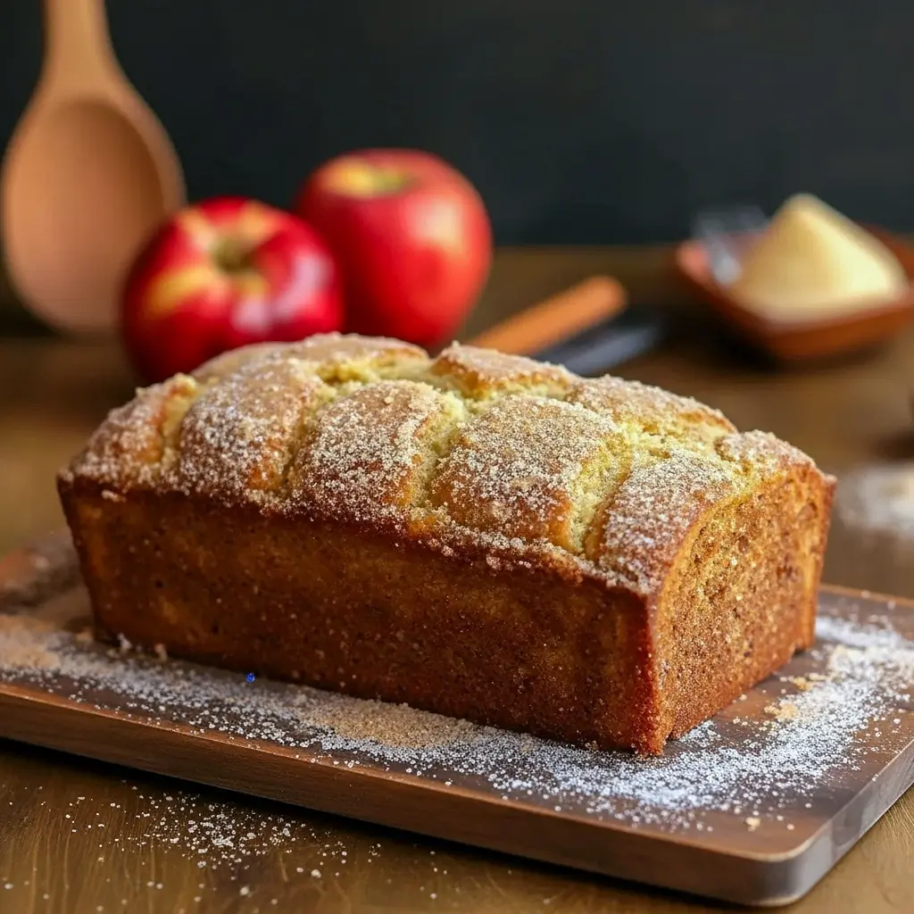 Sliced cinnamon-sugar loaf on a wooden board with a rustic napkin—soft crumb and caramelized crust, ideal for Bread Recipes Sweet, a warm Fall Baking pick, great for Bread Recipes Homemade and weekend Sweets Treats, Best Apple Cider.