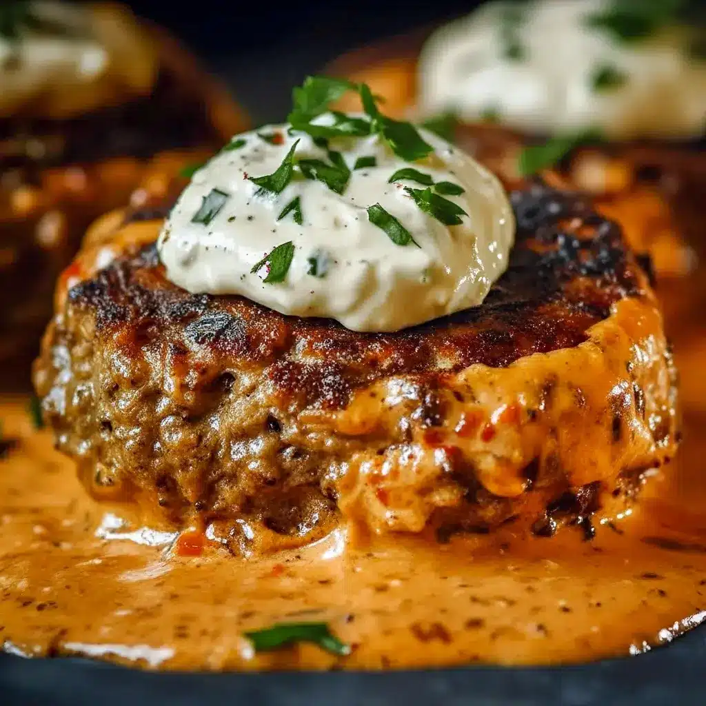 Close-up of a feta-stuffed burger on a lettuce wrap, drizzled with tomato cream — Best Keto Burgers styled to highlight Keto Feta and a tasty Keto Dinner Beef option.