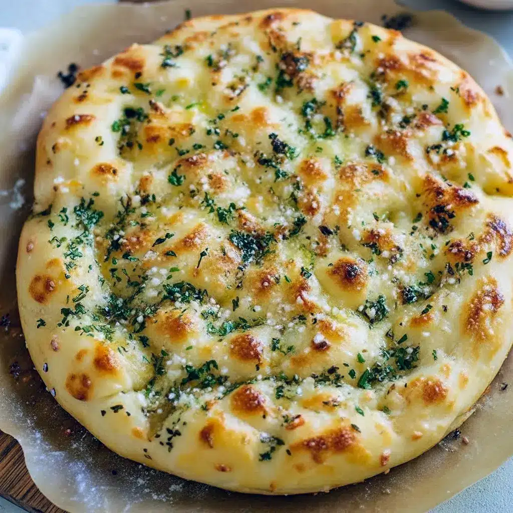 Close-up of golden garlic-Parmesan focaccia dotted with rosemary and flaky salt — showcases Foccacia Bread Flavors, quick Recipes With Foccacia Bread, and ideas for Different Types Of Foccacia Bread, Focaccia Bread Flavors.