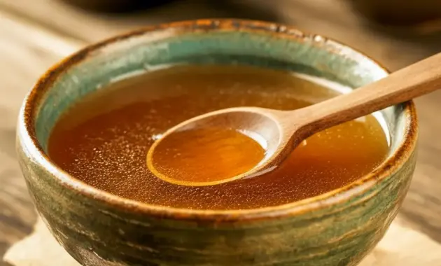 Bowl of steaming Thai Bone Broth Recipe with cilantro and sliced chilies, ready to be poured into an Asian Soup bowl.