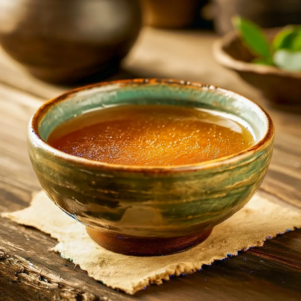 Bowl of steaming Thai Bone Broth Recipe with cilantro and sliced chilies, ready to be poured into an Asian Soup bowl.