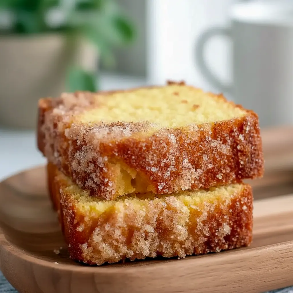 Sliced Eggnog Bread on a wooden board, showing moist crumb and cinnamon streusel — a festive addition to Holiday Loaf Recipes and ideal for holiday brunch or gifting.