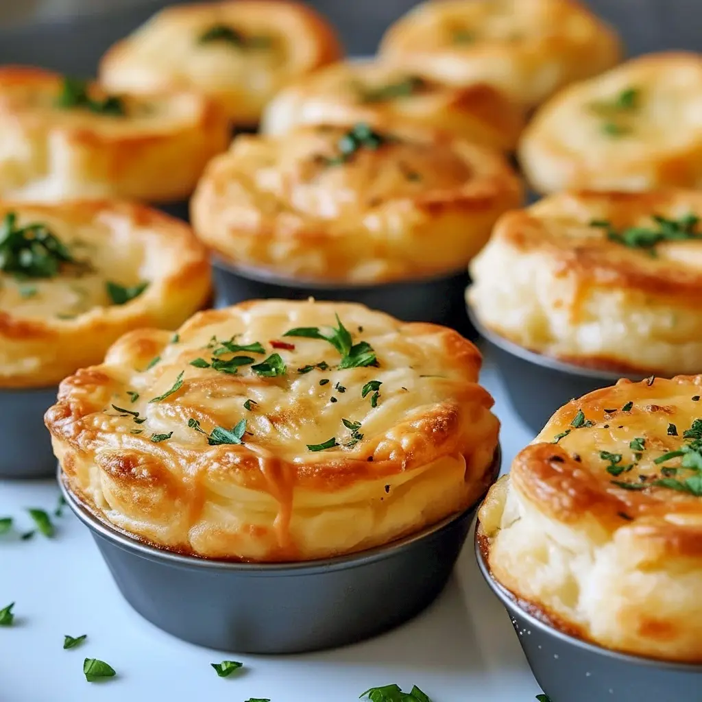Golden mini puffs on a platter in a Appetizers With Potatoes spread — a warm Mash Potato Appetizer topped with chives, perfect alongside Mashed Potatoes Dinner Meals Meat like roast or steak, Puff Potatoes.