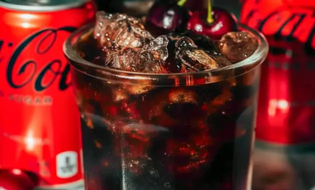 Chilled Cherry Cola Margarita in a rocks glass with muddled cherries, lime wedge, and cola fizz — a bright Cherry Cocktail Recipe perfect for summer.