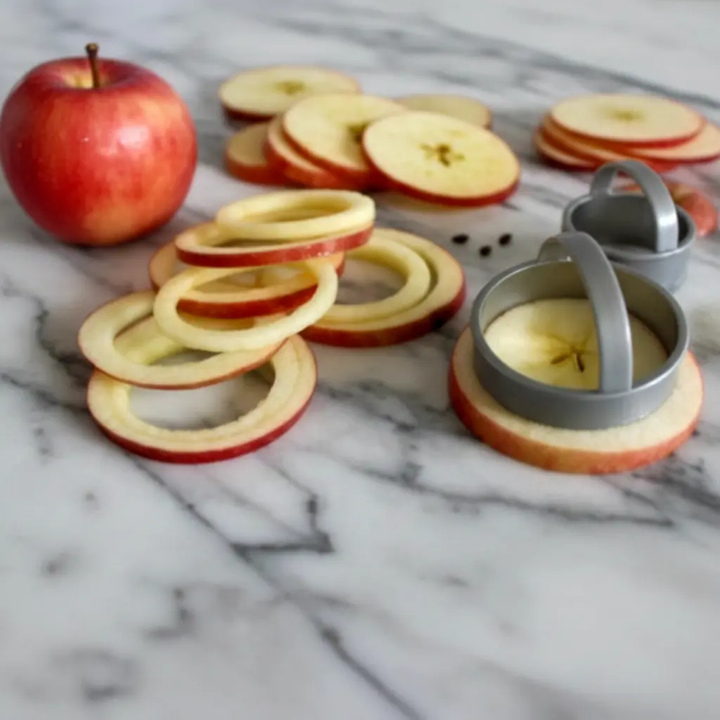 Plate of golden Apple Rings Recipe drizzled with cinnamon-sugar, showing the perfect way to Fry Apples for a warm, cozy treat.