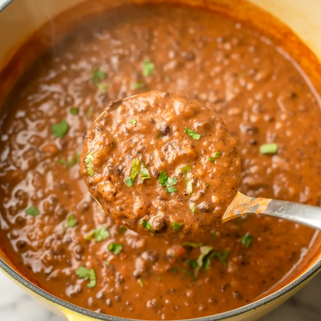 Steaming bowl of Black Bean Soup topped with cilantro, avocado, and a lime wedge — a simple Homemade Black Bean Soup ready in half an hour.