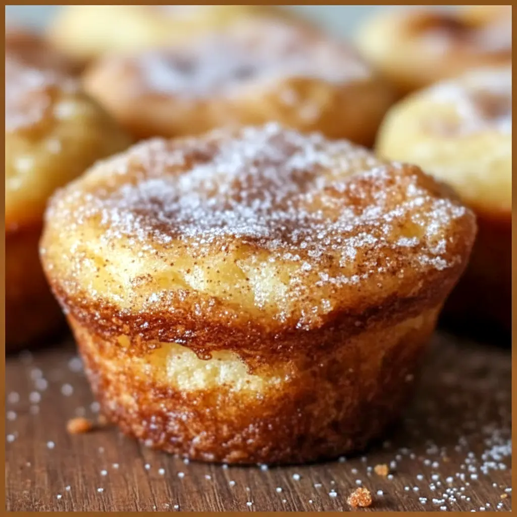 Close-up of fluffy Cinnamon-Sugar French Toast Muffins brushed with butter and sprinkled with cinnamon sugar — a handy Freezable Breakfast Recipes option for busy households.