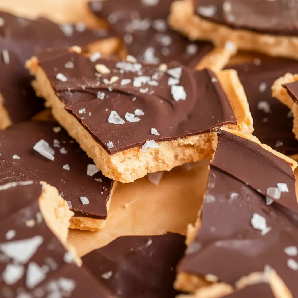 Greek Yogurt Bark on parchment, broken into rustic pieces with peanut-butter swirls, a dark chocolate topping, and a sprinkle of flaky sea salt — a portable Peanut Butter Chocolate Snack.