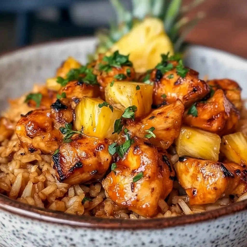 Pineapple Chicken and Rice styled for a cozy dinner pin featuring Chicken And Pineapple Recipes inspiration, savory sauce, and warm rice.