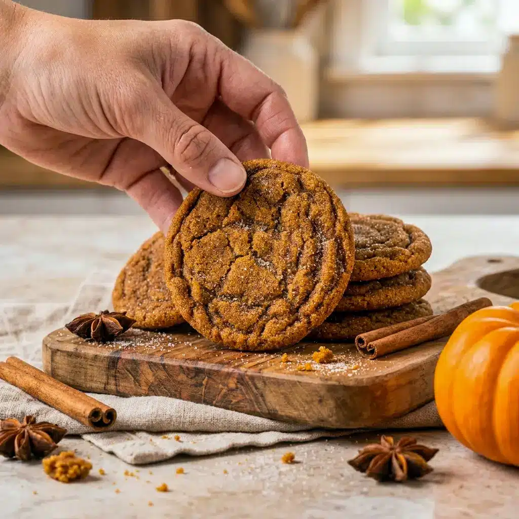 Soft, spiced Chewy Pumpkin Spice Cookies with a cinnamon sugar finish, a delicious Pumpkin Spice Cookie idea.