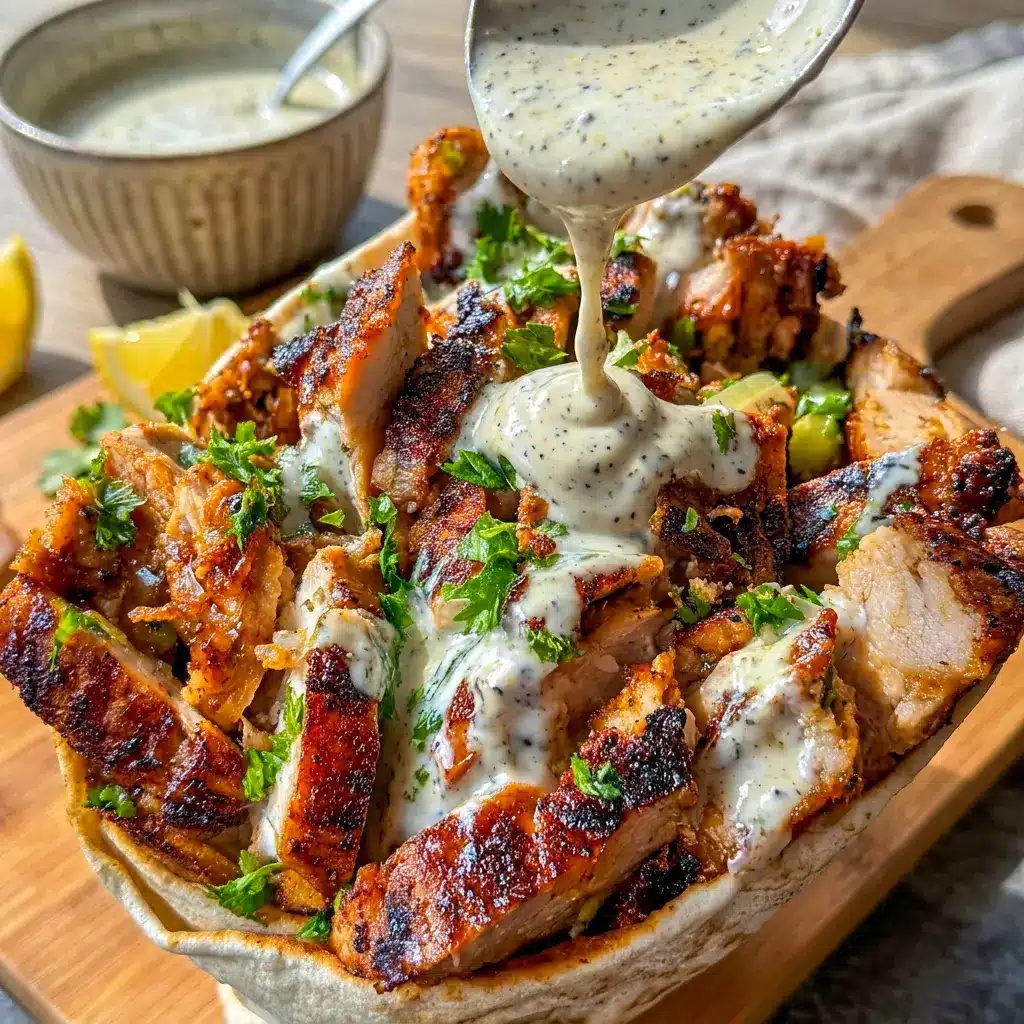 Chicken Shawarma with Garlic Sauce plated for Dinner Ideas For Dad To Make on a busy weeknight.