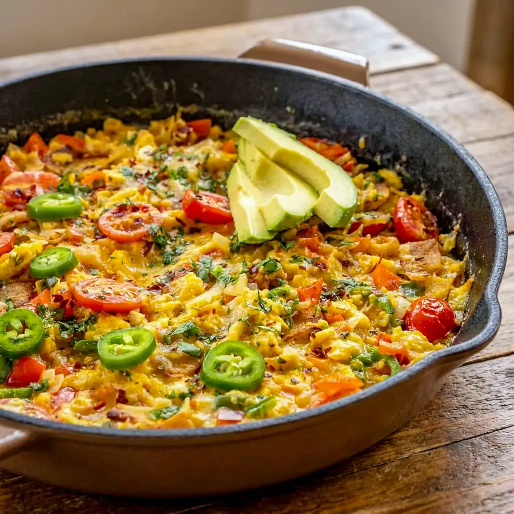 Migas Recipe with scrambled eggs and peppers for a flavorful Authentic Mexican Migas Recipe.