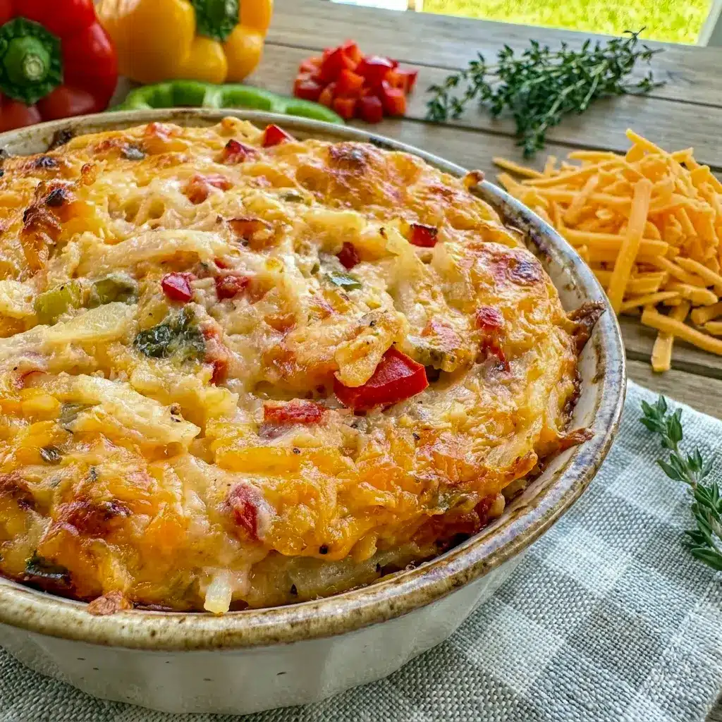 Pimento Cheese Hash Brown Casserole is a comforting option for Breakfast Brunch Recipes with rich Southern flavor.