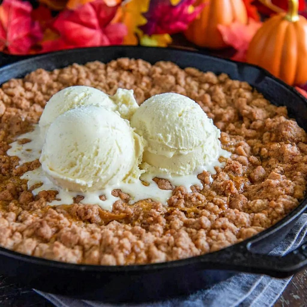 Pumpkin Crisp made into a rich, cozy treat, a simple Homemade Fall Pumpkin Dish with a crisp buttery topping.