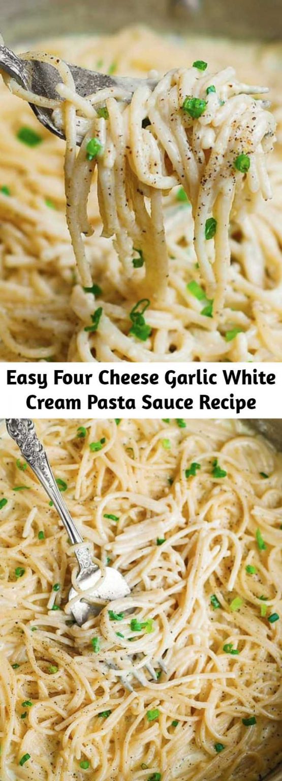 Easy Four Cheese Garlic White Cream Pasta Sauce Recipe - Mom Secret ...